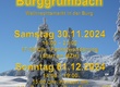 Plakat zur Burgweihnacht in Burggrumbach. Die Informationen darauf sind identisch mit dem Text auf der Homepage.